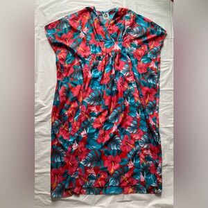 Hilo Hattie Hawaiian Floral House Dress Women’s One Size Fits Most Vintage